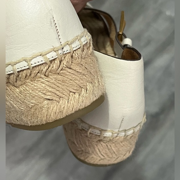 Tory Burch Cream Leather Studded Espadrilles - Picture 3 of 6